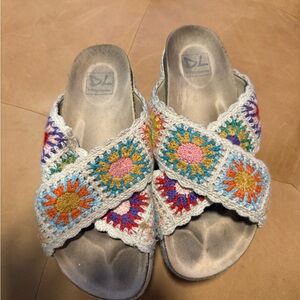 Dirty Laundry Colorful Crochet Mules